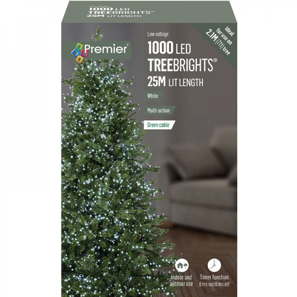 1000 Premier LED TreeBrights Christmas Tree Lights - White (C27)