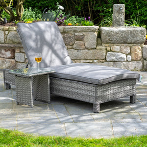 Bali - Sun Lounger & Table (Grey)