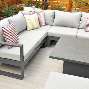 Panama Corner Set with Rising Table (Dark Grey)