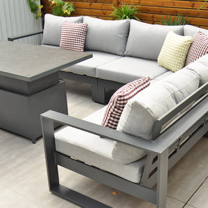 Panama Corner Set with Rising Table (Dark Grey)