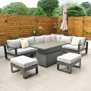 Panama Corner Set with Rising Table (Dark Grey)