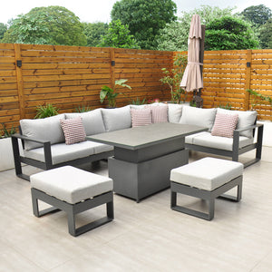 Panama Corner Set with Rising Table (Dark Grey)