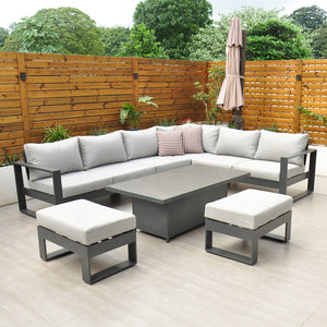 Panama Corner Set with Rising Table (Dark Grey)