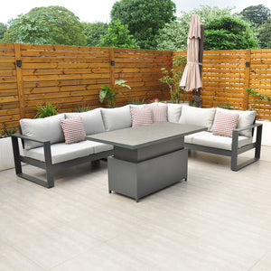 Panama Corner Set with Rising Table (Dark Grey)