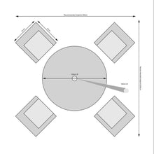 Load image into Gallery viewer, Oxford - 4 Seat Set with 120cm Round Table (Light Grey)
