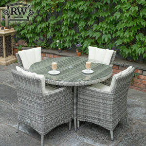 Oxford - 4 Seat Set with 120cm Round Table (Light Grey)